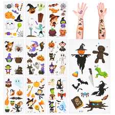 10 Sheets Halloween Kids Temporary Water Tattoo Body/Face Sticker Fake Tattoo