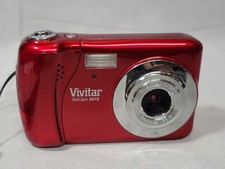 Vivitar ViviCam X018 Flip Screen Compact Red Digital Camera Works 268-263