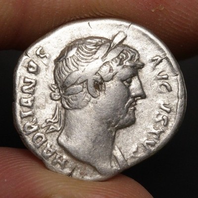 Emperor Hadrian Denarius 124AD Ancient Roman Empire Silver Coin Genius Rome