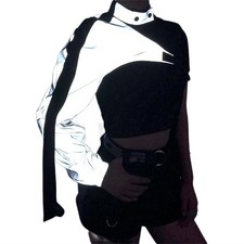 Goth Crop Top Women 80s Emo Alt Punk Jacket Coat