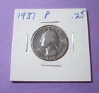 1937 (P) Washington Quarter 90% Silver Good condition