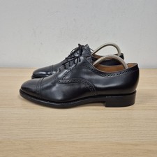 Loake 206 Black Leather Semi Brogue Oxford Formal Dress England Shoes Size Uk 7