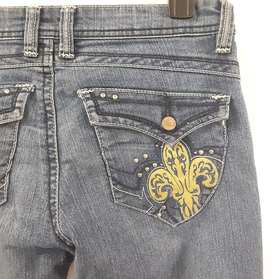 Pantalones de mezclilla chinos para mujer talla 29 (US 8) bolsillos logotipo vintage años 90 spot Foto 2 de 4