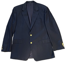 Lauren Ralph Lauren Men's Navy Blue Wool Blazer Gold Buttons Size 42R Business