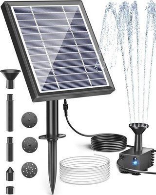 Biling Solar Springbrunnen für außen, 2.5W Solar Teichpumpe mit Filter Solar