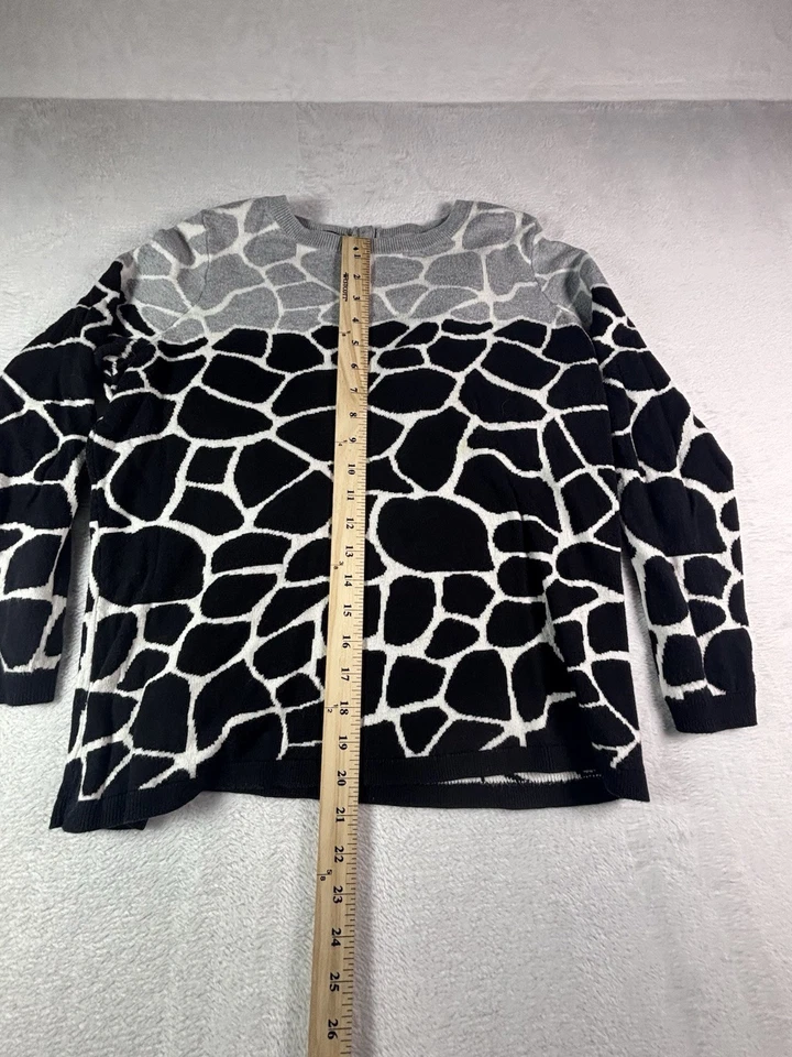 Talbots Woman Sweater Plus Size 1Xp Animal Print Color Block Cotton Rayon Nylon - Image 3 of 4