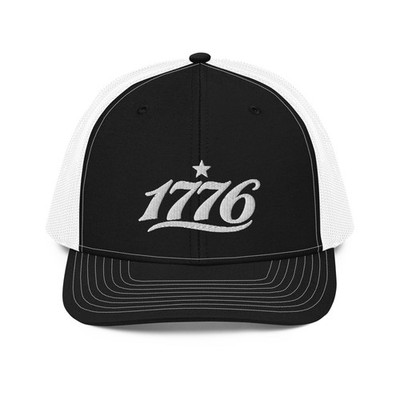 Richardson 112 Trucker Hat 1776 Embroidered Patriotic Snapback USA Cap