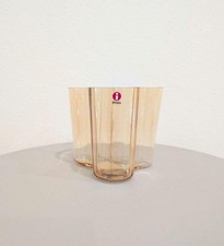 Iittala Alvara Alto Savoia Base 95mm Rio Vetro Marrone Scatola Vintage