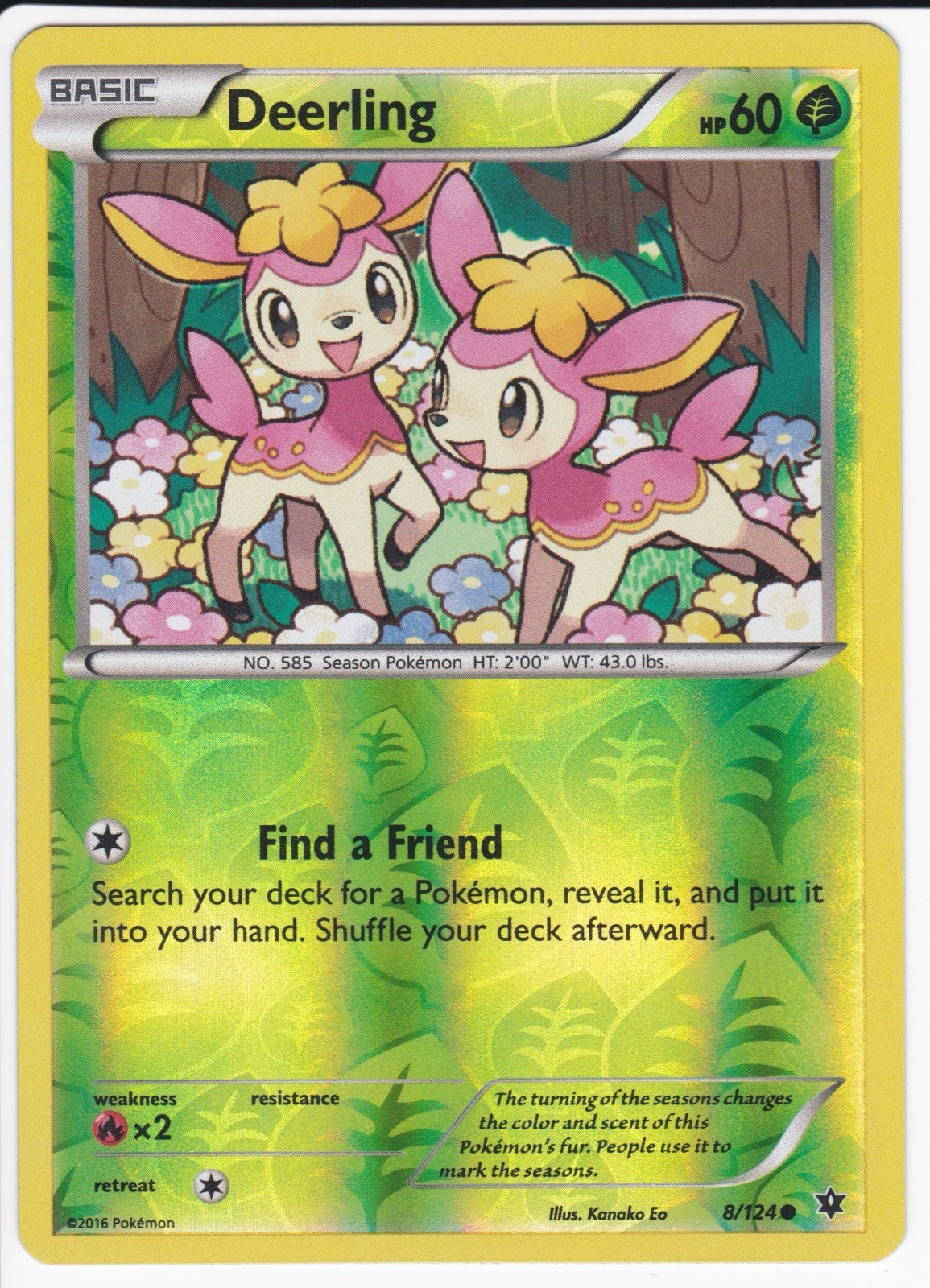 Deerling 8/124 Common Fates Collide Pokemon Reverse Holo Lightly Played