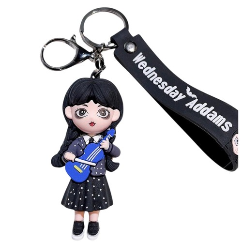 Portachiavi violino mercoledì Addams cinturino a mano ciondolo cartone animato zaino borsa ciondolo - Foto 2 di 5