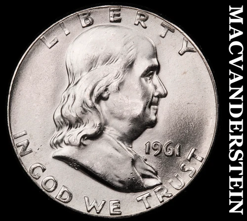 1961 Franklin Half Dollar - Choice Gem Brilliant Uncirculated  Lustrous  #G7180