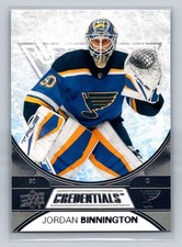 2021-22 Upper Deck Credentials #50 Jordan Binnington St. Louis Blues