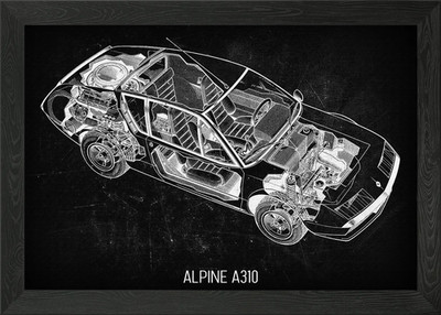 Alpine A310 Framed Wall Art Poster Canvas Print Picture