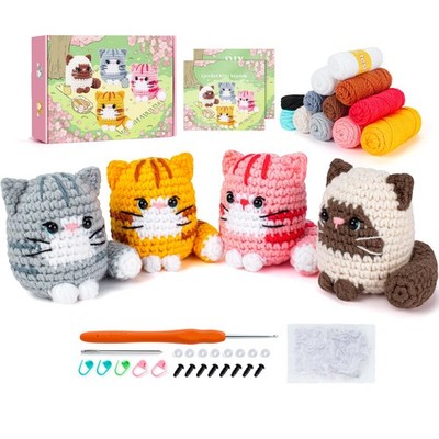 Crochet Kit for Beginners -4 PCS Cat 5.1 x 6.4 x 1.9 inches, Family