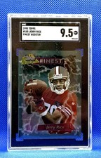 JERRY RICE~1995 Topps~ Finest BOOSTER #185🔥SGC 9.5 Mint+ 🔥Pop 1, None Higher !