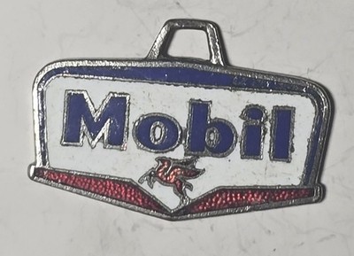 Schlüsselanhänger Keychain emailliert MOBIL Logo - geflügeltes Pferd - ohne Bindung