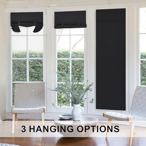 out French Door Curtains-Thermal Insulated Block 26"W x 40"L (Pack of 1) Black - Picture 6 of 6