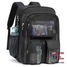 Mesh Backpack for School - 18 Inch 03 Black 18 Pro Series 3 Front Pockets