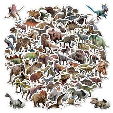 100pcs Jurassic Dinosaur Stickers for Kids Waterproof Vinyl Dino Colorful