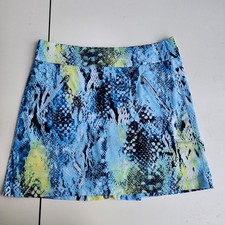 JAMIE SADOCK Skirt Golf Tennis Pickleball Yellow Blue Stretch Zip Sz 12