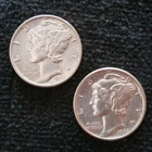 1942 and 1942 Mercury Dime BU Lot of 2 Coins