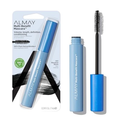 Almay One Coat Multi Benefit Mascara 501 Blackest Black 0.24 Fl Oz Hypoallerg...