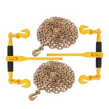 2 Pcs With 20FT Chain 7100Lbs G80 5/16"-3/8" Chain And Bundle Kit Ratchet Binder