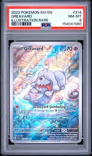 PSA 8 2023 POKEMON SVI EN-SCARLET & VIOLET 214 GREAVARD ILLUSTRATION RARE