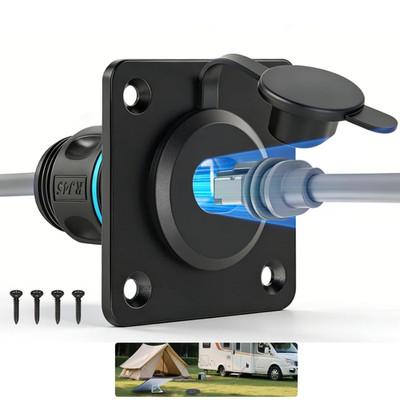 Aluminum Pass through Wall Socket for Starlink Gen3, RJ45 CAT6 Ethernet Female t