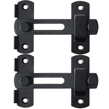 2 Pack Heavy Duty Stainless Steel Flip Latch Lock, Black Safety Door Bolt wooden