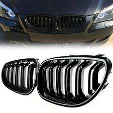 Glossy Black Front Bumper Kidney Grille Grill For Bmw 5 Series E60 E61 2004-2010