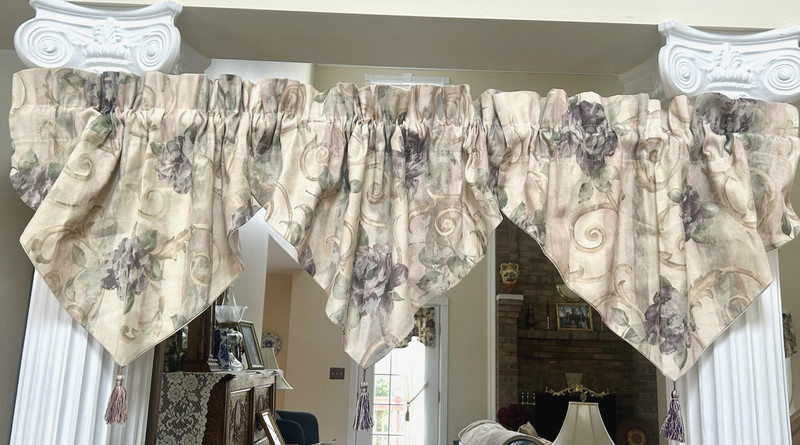 3 Vintage Croscill Chambord Cassis Purple Amethyst Lined Ascot Tassel Valances