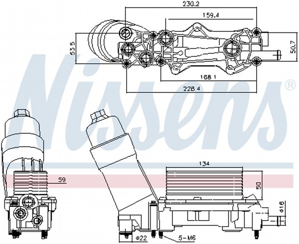 Nissens ÖLküHler MotoröL FüR Jeep Wrangler III 3.6 V6 Cherokee 3.2 Dodge-image