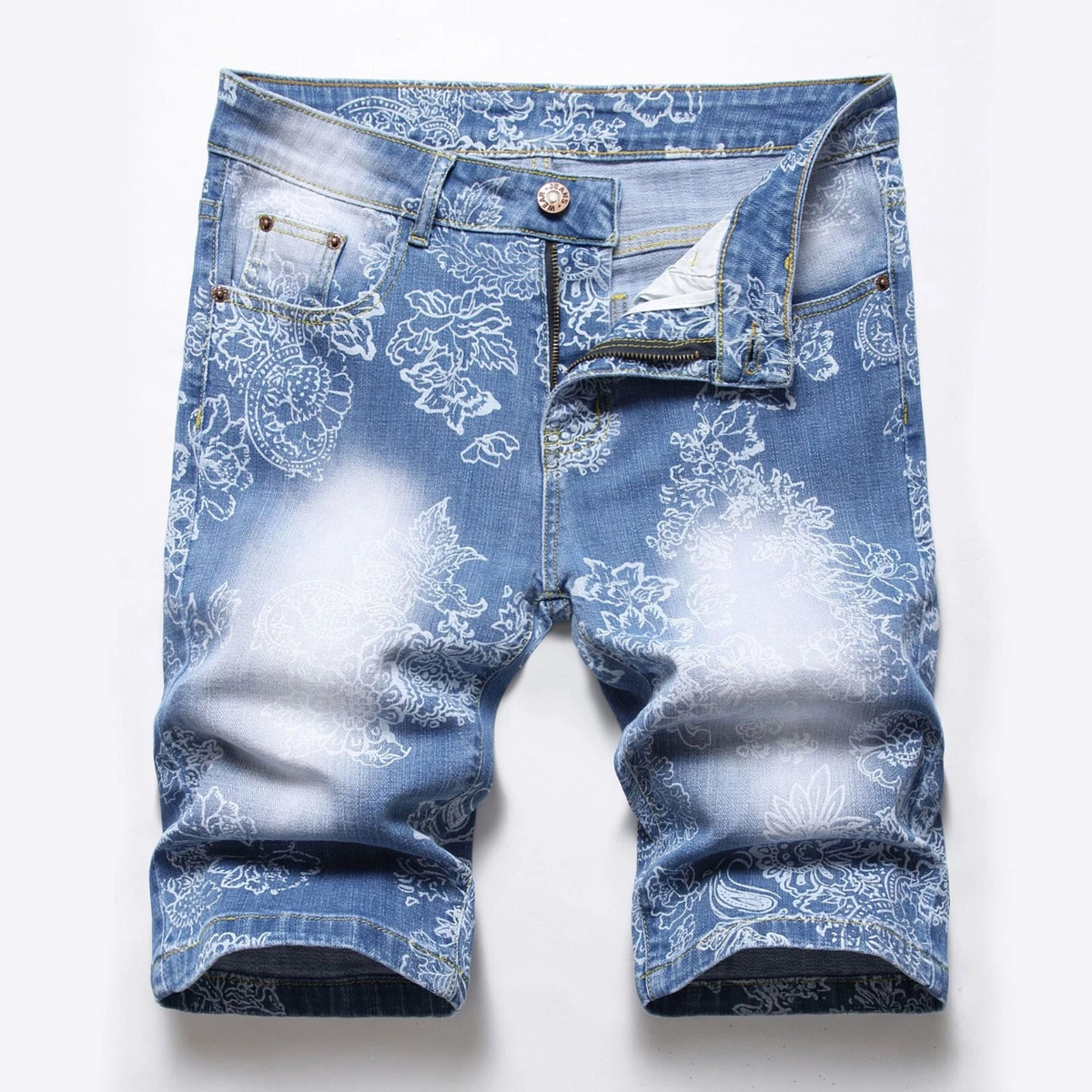 Vintage Designer Mens Ripped Mens Ripped Denim Shorts Washed Knee Length  Jeans With Scratched Hip Hop Style Short Pants Trousers 780286B From Dzihn,  $22.24 | DHgate.Com