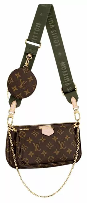 Louis Vuitton Khaki Monogram Multi Pochette Bag Trio Crossbody