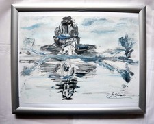 BILD Gemälde Silberfarbenen Glasrahmen Abstrakte Kunst Völkerschlachtdenkmal