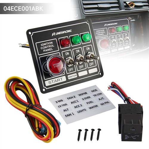 LR Racing Switch Panel Ignition Engine Start Rocker 3 Pins & Lights Switch Panel - Picture 10 of 11