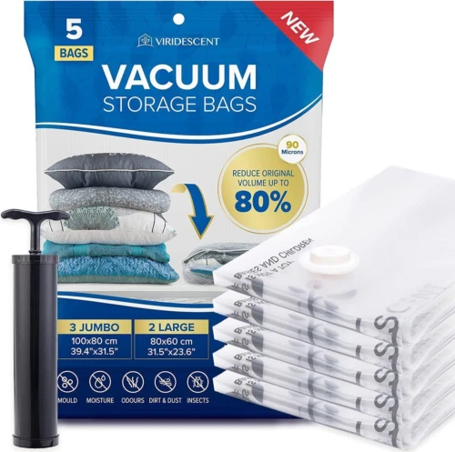 Vacwel XXL Jumbo Size Vacuum Storage Bags for Pillows, Cushions & Comf