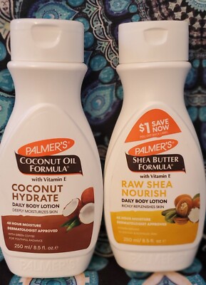 2 Palmer's Body Lotions- Shay Butter&Coconut  Formula Each W/Vit E 8.5oz Each