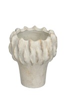 Vase Zement Creme/Gold Blumentopf Ø21Cm H23Cm ÜBertopf Pflanzgefäß Deko