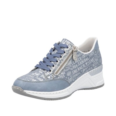 Rieker Wedge Sneaker Hellblau N4316-13 Damen Schuhe