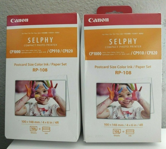 Canon RP-108 High-capacity Color Ink Paper Set 4'x6' 108 Sheets With 2 Ink Cartridges for sale 