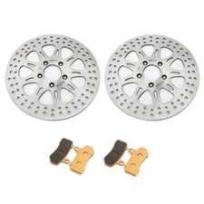 11.8" Front Brake Rotors & Pads Electra Glide Road King Street Glide FLTRX FLTRU
