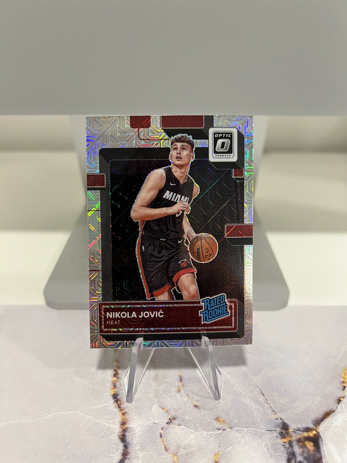 Nikola Jovic 2022-23 Donruss Optic Choice Silver Mojo RC #224 Heat Rated Rookie