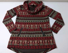 Style & Co Top Women's XS Multi Color Cowl Neck Long Sleeve 