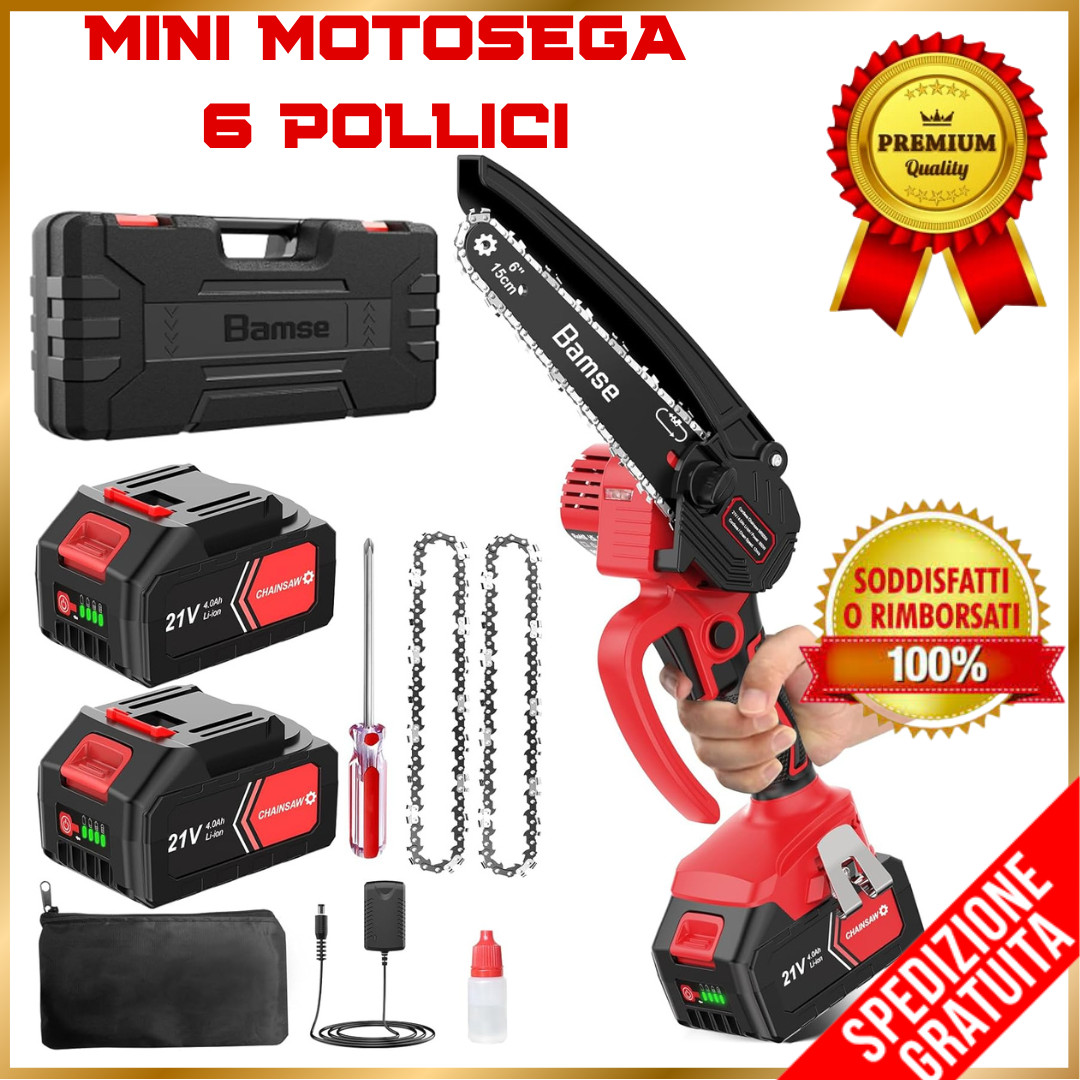 Mini Motosega Elettrica 6 Pollici Batteria 8000mAh | Potatura Professionale