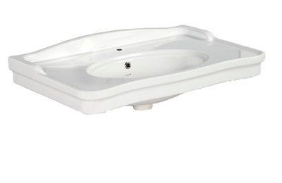 RETRO NOSTALGIE HÄNGE-WASCHBECKEN ANTIK WEISS KERAMIK-WASCHTISCH 80 X