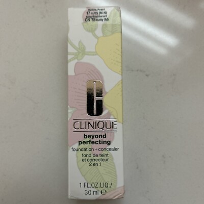 CLINIQUE Beyond Perfecting Foundation + Concealer Color Nutty 1 OZ New