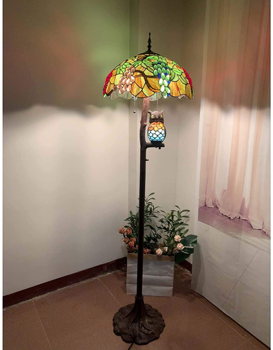 Bieye L Grape Tiffany Style Stained Glass Floor Lamp With 18 Inches Wide La Ebay