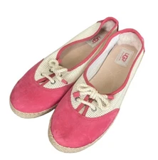 UGG Catrin Crochet Slip-ons Textile and Nubuck Flats Pink Size 9.5
